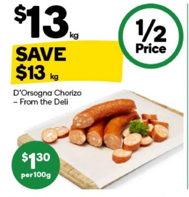D'Orsogna Chorizo - From the Deli