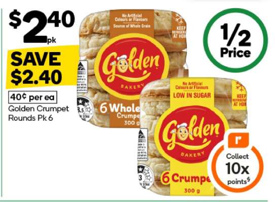 Golden Crumpet Rounds Pk 6