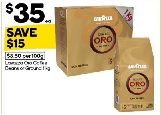 Lavazza Oro Coffee Beans or Ground 1 kg