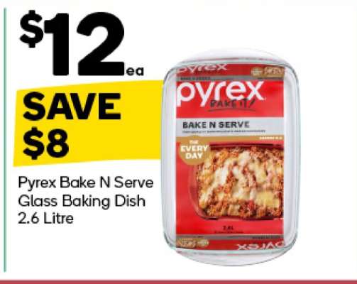 Pyrex Bake N Serve Glass Baking Dish 2.6 Litre