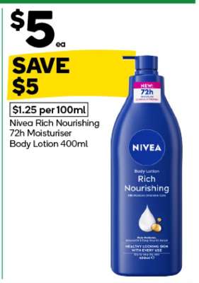 Nivea Rich Nourishing 72h Moisturiser Body Lotion 400ml