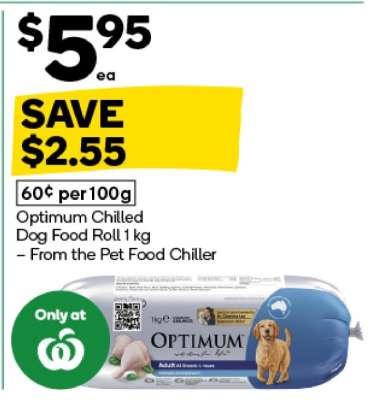 Optimum Chilled Dog Food Roll 1 kg