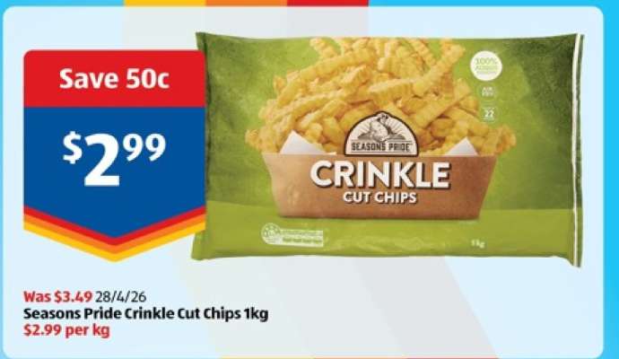 Seasons Pride Crinkle Cut Chips 1kg