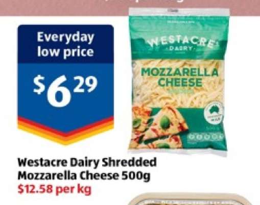 Westacre Dairy Shredded Mozzarella Cheese 500g