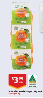 Australian Navel Oranges 1.5kg Pack