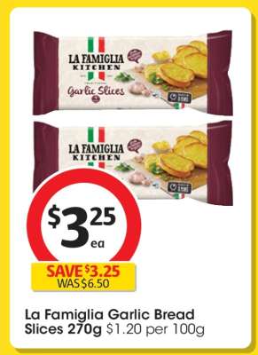 La Famiglia Garlic Bread Slices