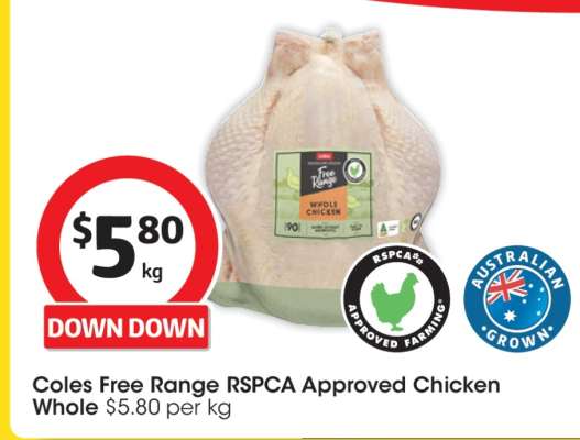 Coles Free Range RSPCA Approved Chicken Whole