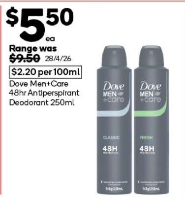 Dove Men+Care 48h Antiperspirant Deodorant 250ml