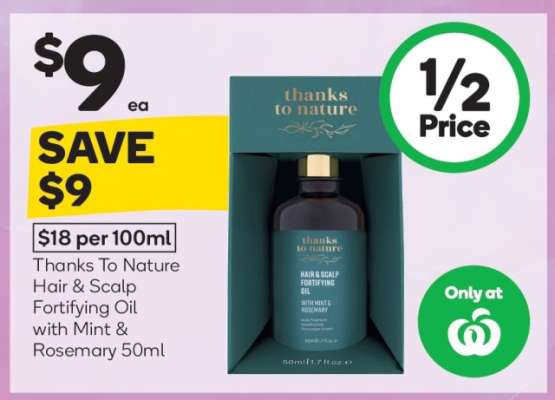 Thanks To Nature Hair & Scalp Fortifying Oil with Mint & Rosemary 50ml
