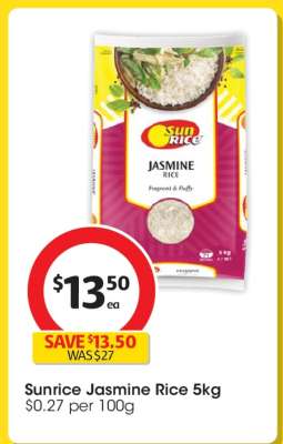 Sunrice Jasmine Rice 5kg