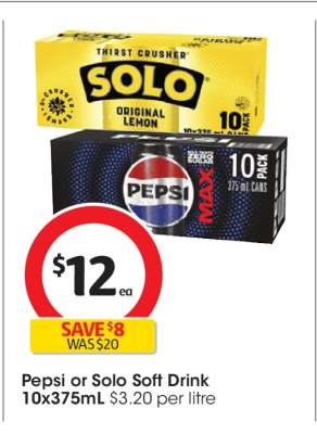 Pepsi or Solo Soft Drink