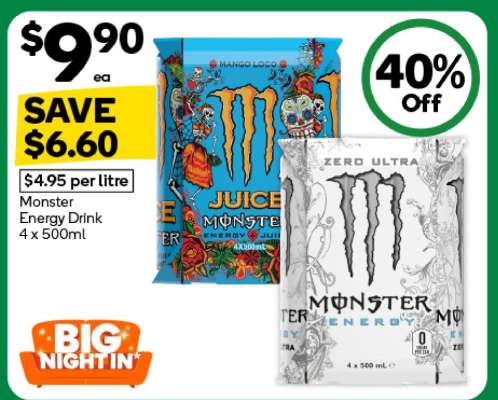 Monster Energy Drink 4 x 500ml
