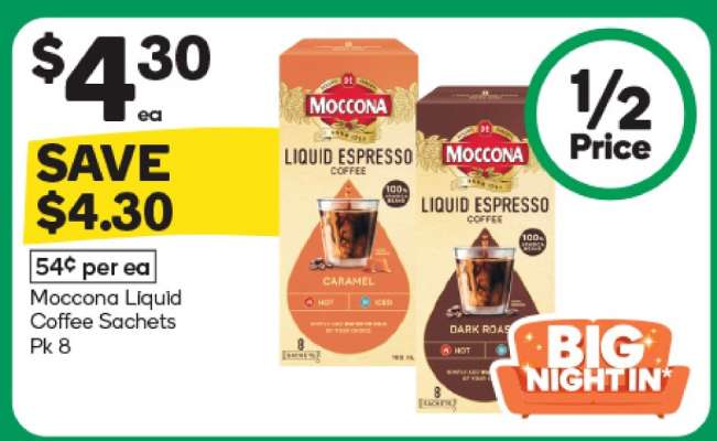 Moccona Liquid Coffee Sachets Pk 8