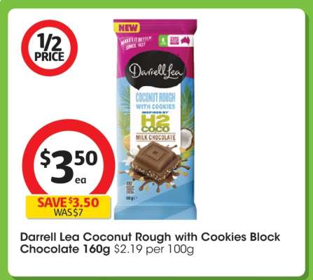 Darrell Lea Coconut Rough with Cookies Block Chocolate 160g