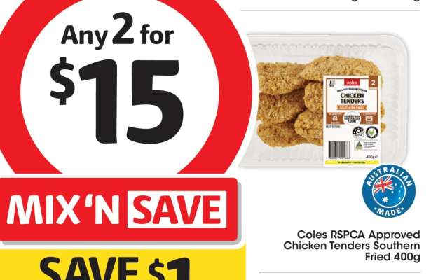 Coles RSPCA Approved Chicken Tenders Southern Fried 400g