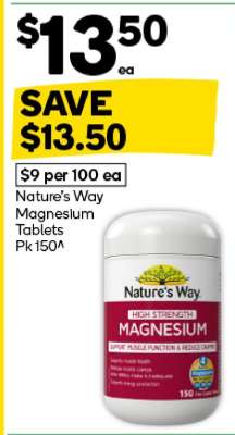 Nature's Way Magnesium Tablets Pk 150