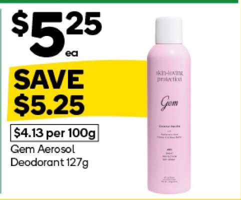 Gem Aerosol Deodorant 127g