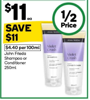John Frieda Shampoo or Conditioner 250ml