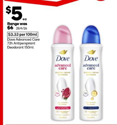 Dove Advanced Care 72h Antiperspirant Deodorant 150ml