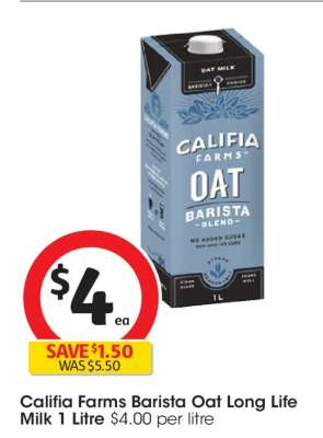Califia Farms Barista Oat Long Life Milk 1 Litre