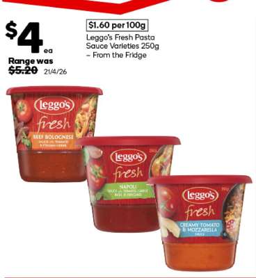Leggo's Fresh Pasta Sauce Varieties 250g