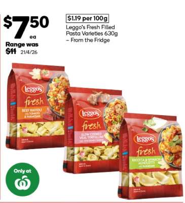 Leggo's Fresh Filled Pasta Varieties 630g