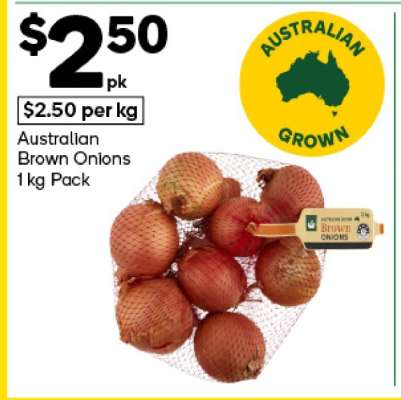 Australian Brown Onions 1kg Pack