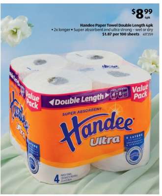 Handee Paper Towel Double Length 4pk