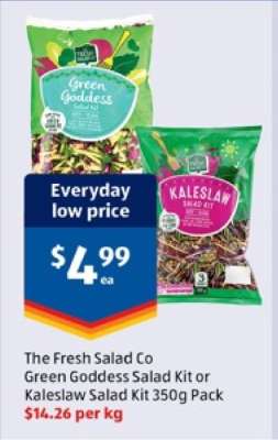 The Fresh Salad Co Green Goddess Salad Kit or Kaleslaw Salad Kit 350g Pack