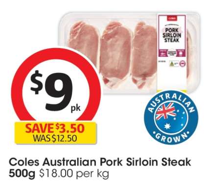 Coles Australian Pork Sirloin Steak