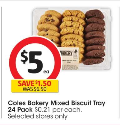 Coles Bakery Mixed Biscuit Tray 24 Pack