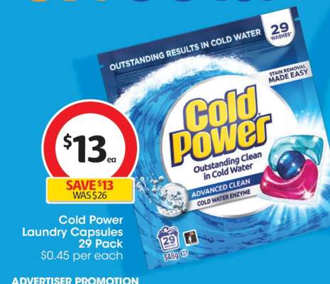 Cold Power Laundry Capsules 29 Pack