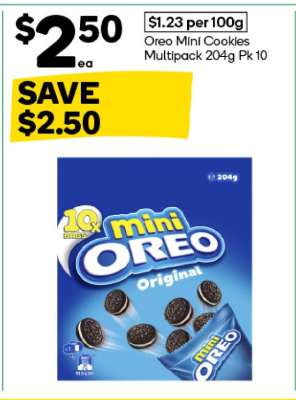Oreo Mini Cookies Multipack 204g Pk 10