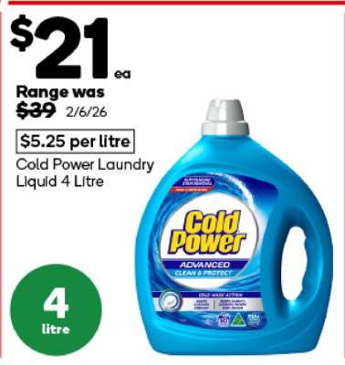 Cold Power Laundry Liquid 4 Litre