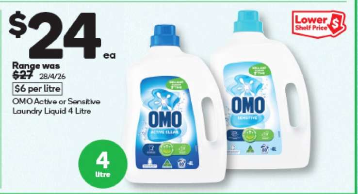 OMO Active or Sensitive Laundry Liquid 4 Litre