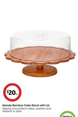 Kamda Bamboo Cake Stand with Lid