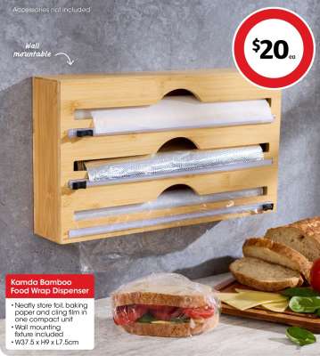 Kamda Bamboo Food Wrap Dispenser