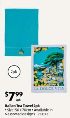 Italian Tea Towel 2pk