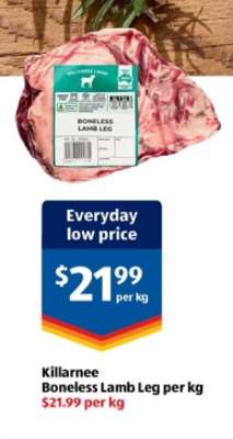 Killarnee Boneless Lamb Leg per kg