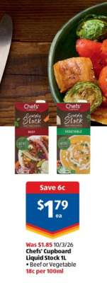 Chefs' Cupboard Liquid Stock 1L