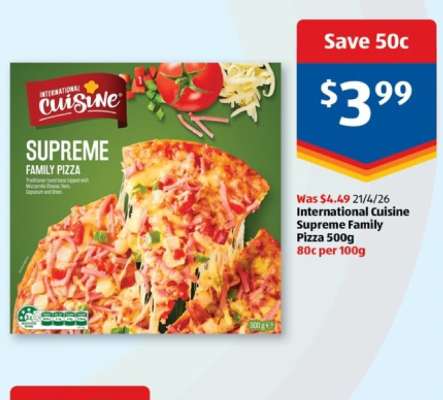 International Cuisine Supreme Family Pizza 500g