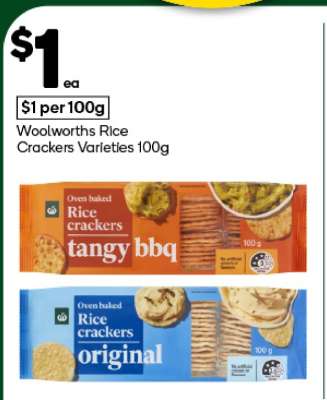 Woolworths Rice Crackers Varieties 100g