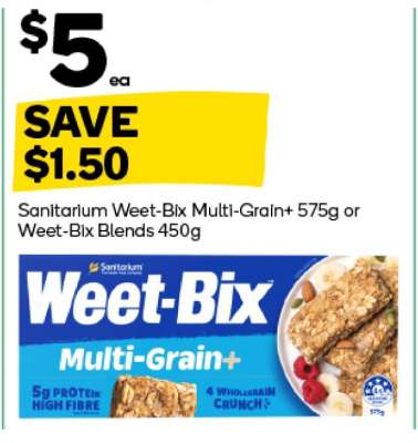 Sanitarium Weet-Bix Multi-Grain+ 575g or Weet-Bix Blends 450g