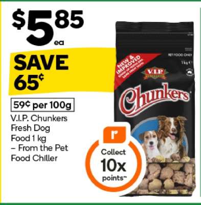 V.I.P. Chunkers Fresh Dog Food 1 kg