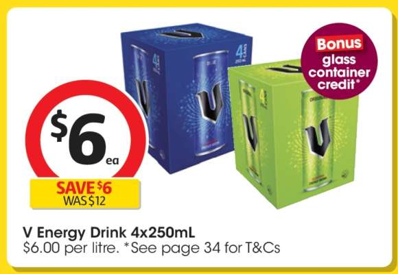 V Energy Drink 4x250mL