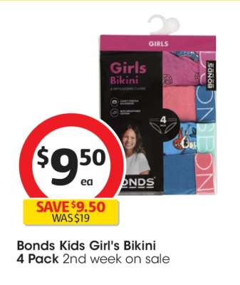 Bonds Kids Girl's Bikini 4 Pack