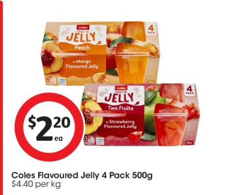 Coles Flavoured Jelly 4 Pack 500g