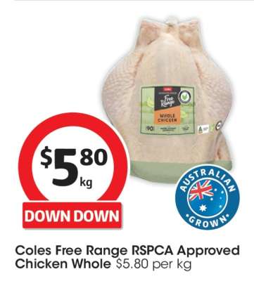 Coles Free Range RSPCA Approved Chicken Whole