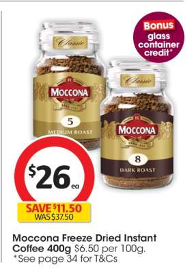 Moccona Freeze Dried Instant Coffee 400g