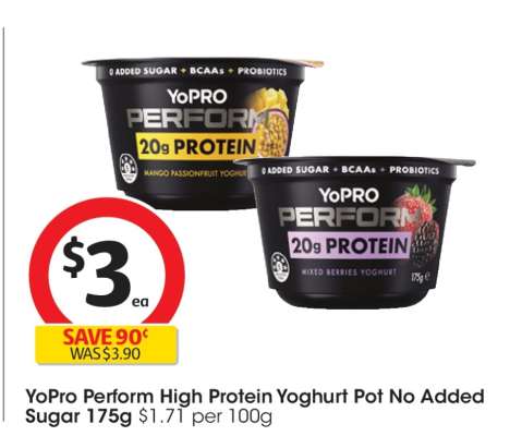 YoPro Perform High Protein Yoghurt Pot No Added Sugar 175g